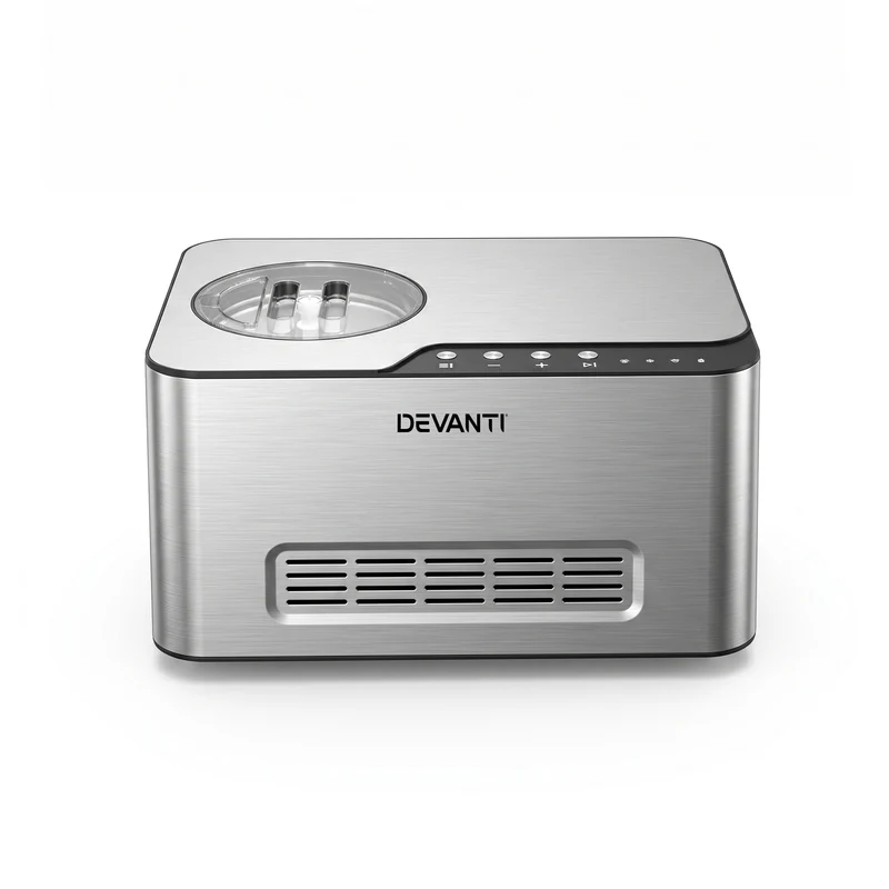 Devanti 2L 2-in-1 Ice Cream & Yogurt Maker Machine No Pre-Freezing Homemade Gelato Sorbet