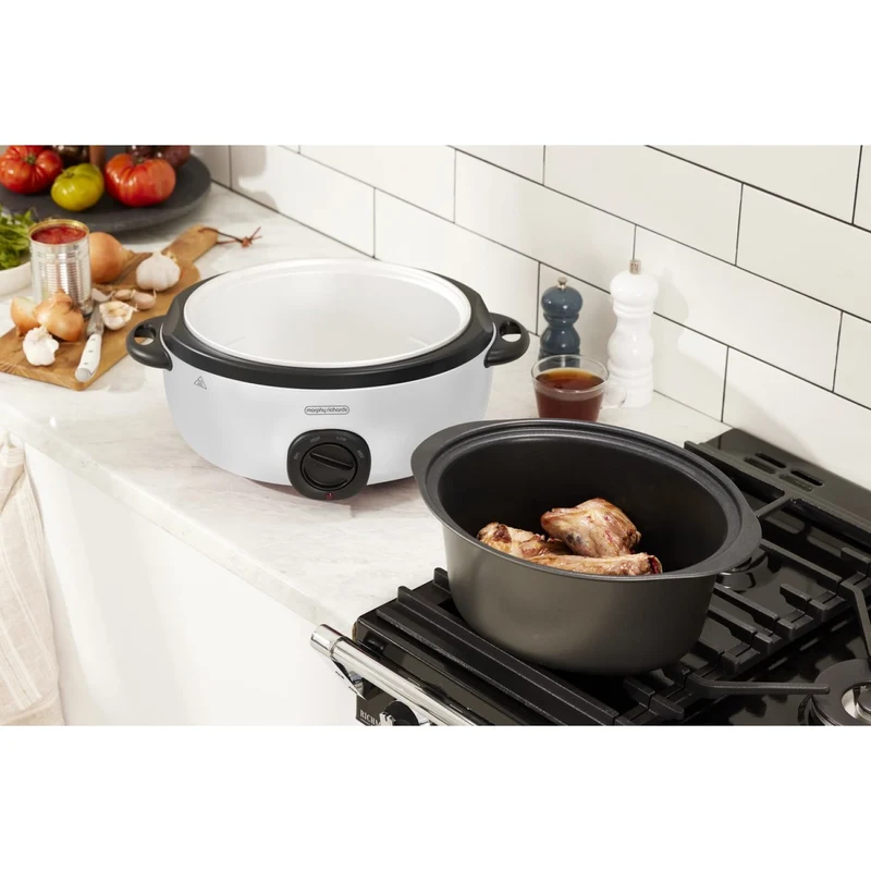 Morphy Richards 6.5L Sear Stew Slow Cooker Variable Heating Vivid White