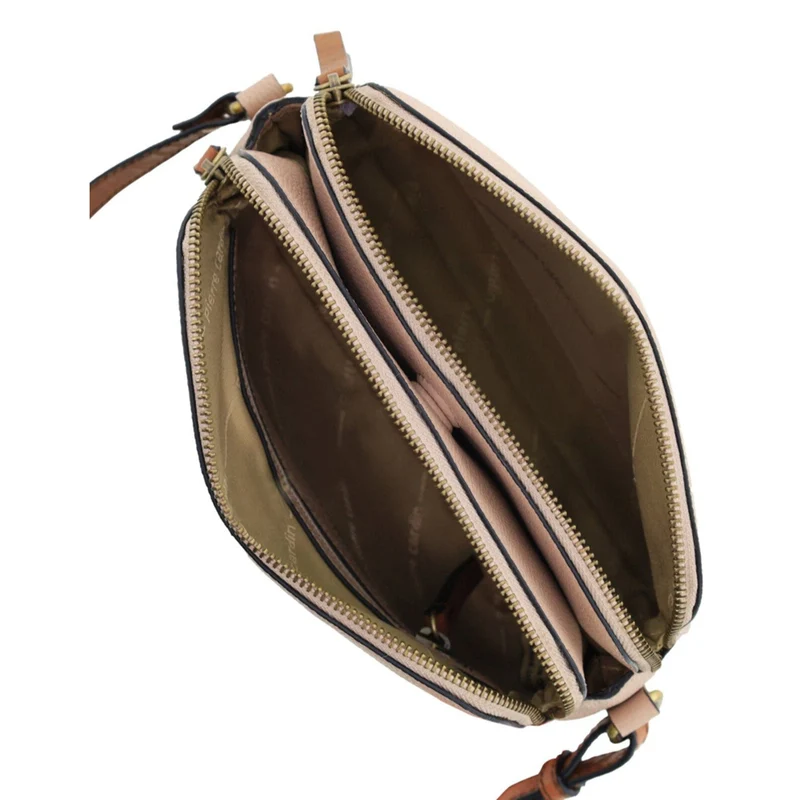 Pierre Cardin Women's Leather Classic Shoulder Crossbody Bag 24x17cm Nude