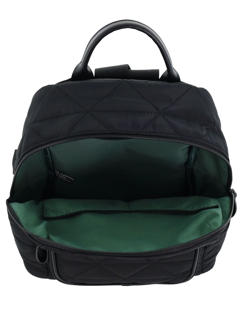 Pierre Cardin Nylon Quilted Casual Travel Backpack Bag 30x31cm Black