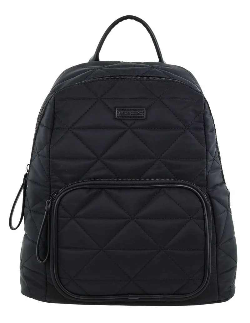 Pierre Cardin Nylon Quilted Casual Travel Backpack Bag 30x31cm Black