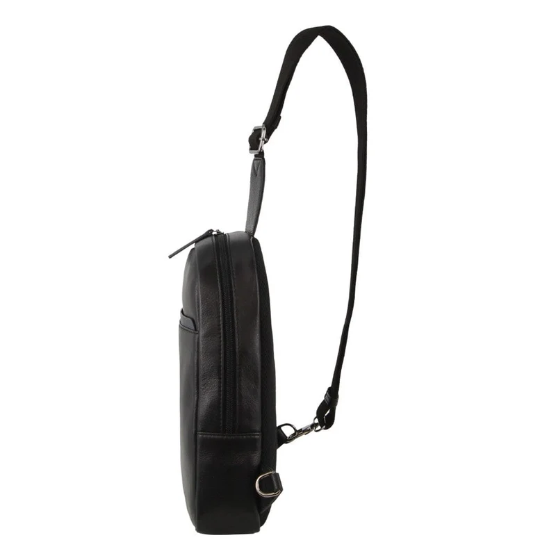 Pierre Cardin Men's Leather 3-Way Crossbody Sling Bag 24x31cm Black