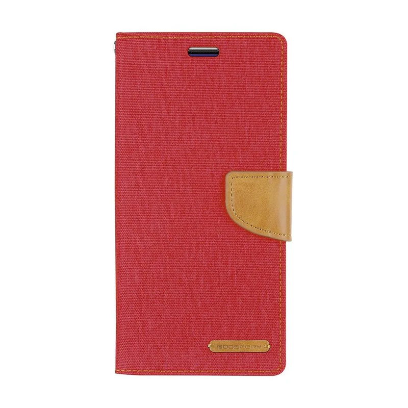 Goospery Canvas Diary Case for iPhone 14 Pro - Red