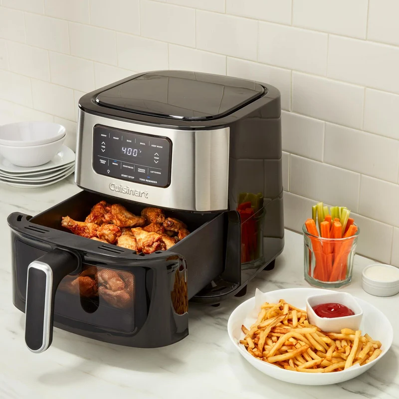 Cuisinart AirView 5.6L Air Fryer 1800W 5 Functions Viewing Window in Silver