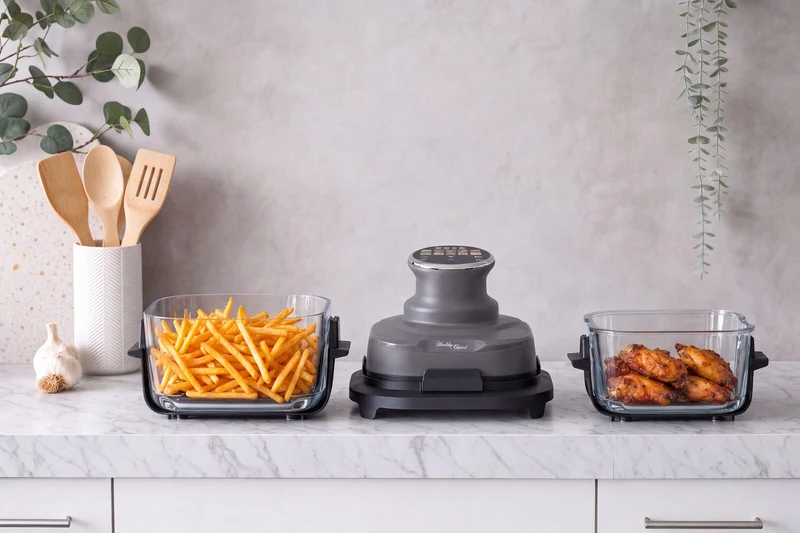 Healthy Choice 1500W Dual Basket Portable Air Fryer 6.5L plus 3L