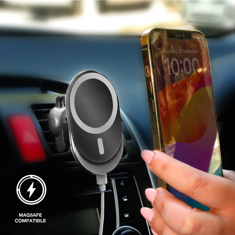 Laser Car Vent Mount with 15W MagSafe Wireless Charging (Black)