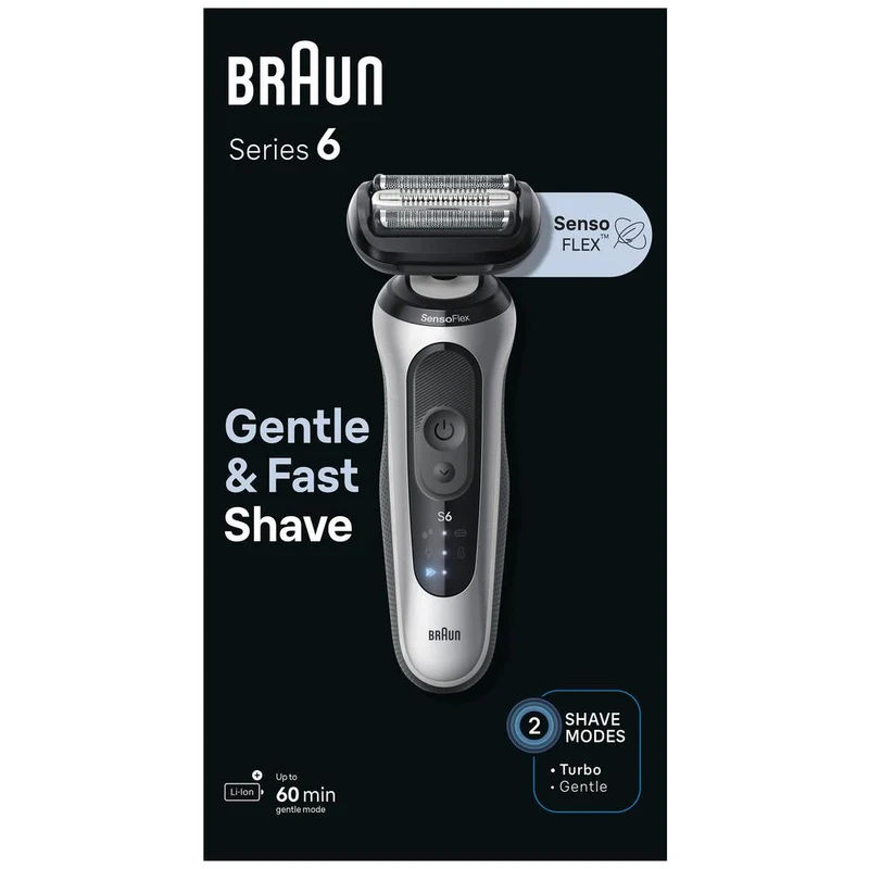Braun Series 6 Electric Shaver for Men with Travel Case (Silver)