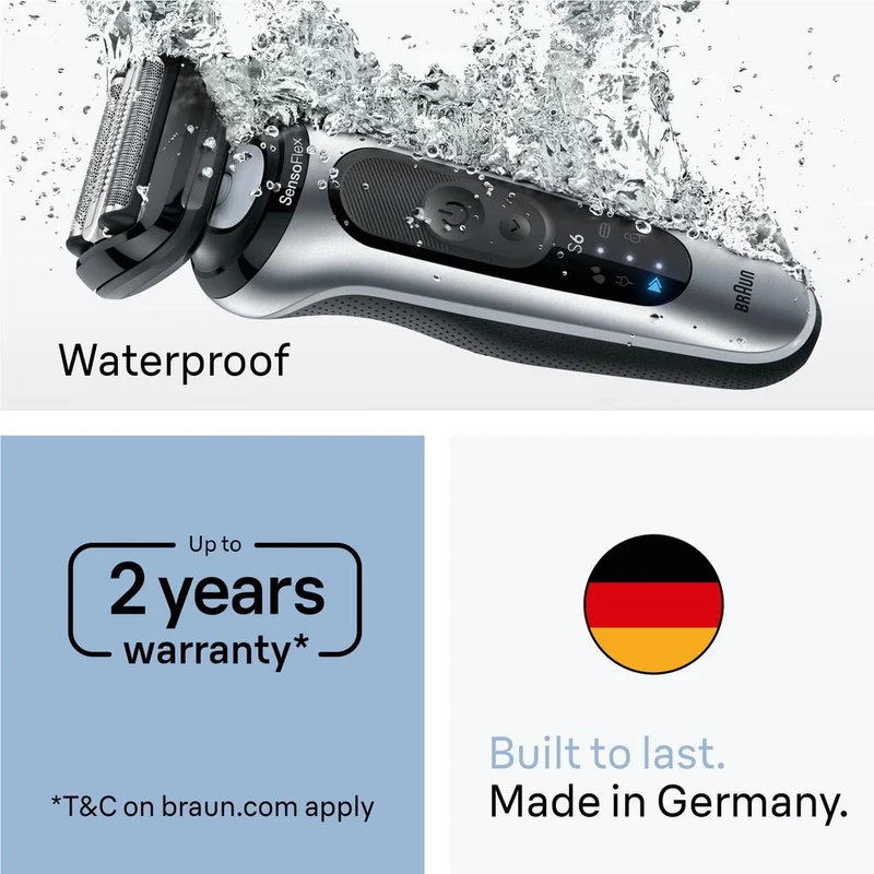 Braun Series 6 Electric Shaver for Men with Travel Case (Silver)