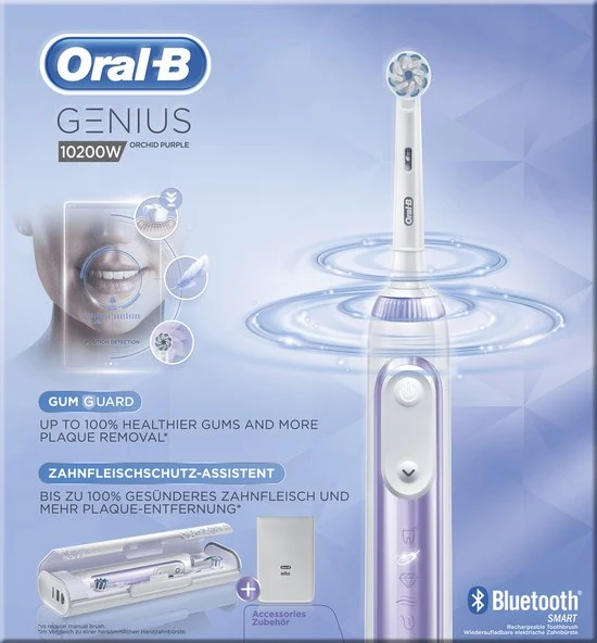 Oral-B Genius 10200W Orchid Purple Elektrische Tandenborstel Paars/Wit