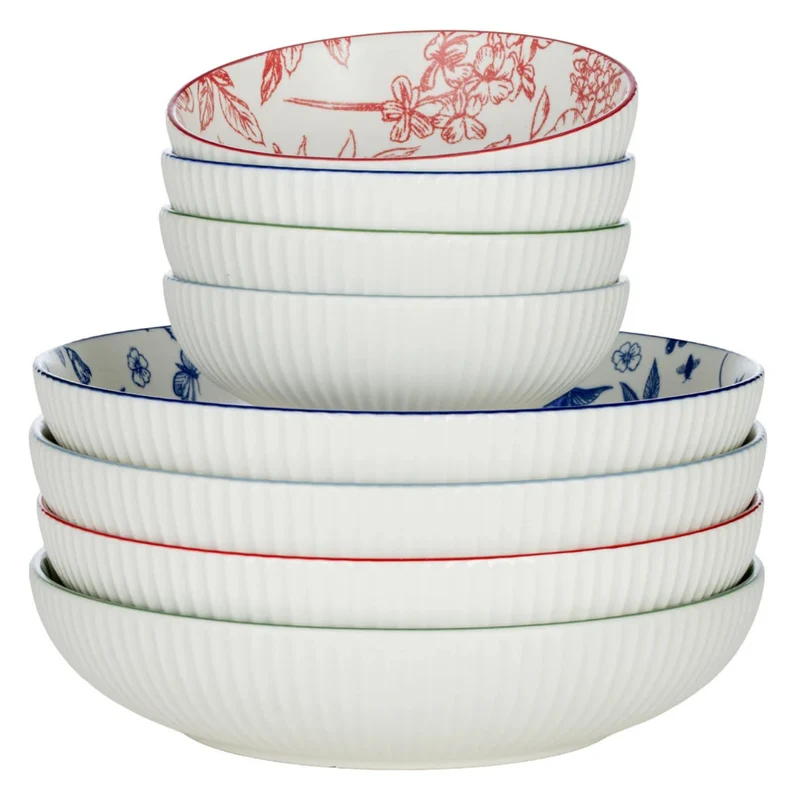 SIGNATURE HOUSEWARES - Ensemble de 8 Bols en Grès