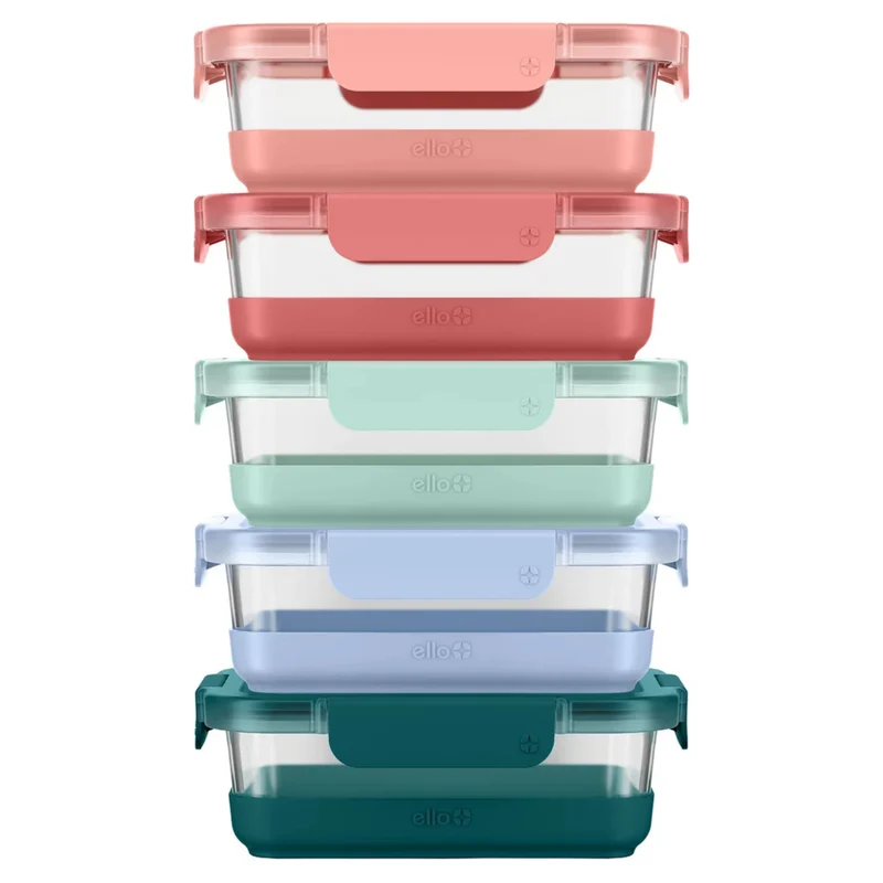 ELLO - Ensemble de 5 Contenants en Verre Duraglass Refresh