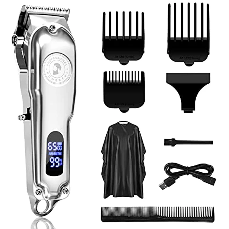 Tondeuse barbe et cheveux - Rasoir électrique acier