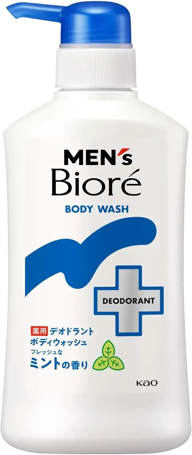 Biore Men's Medicated Deodorant Body Wash Fresh Mint Scent 420ml