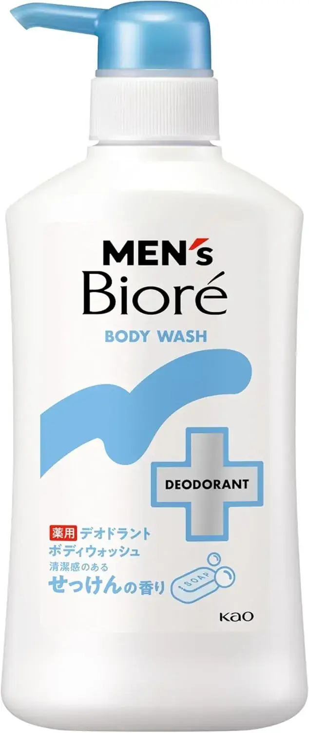 Biore Men's Medicated Deodorant Body Wash Clean Soap Scent 420ml