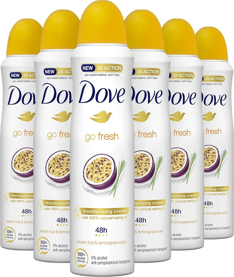 Dove Go Fresh Passievrucht & Citroengras Deodorant 6x150 ml