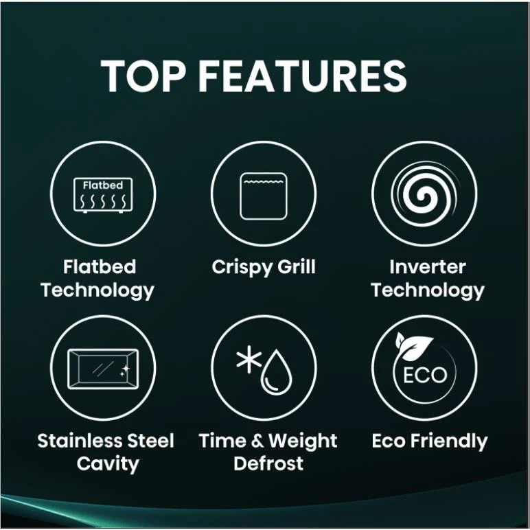 Hisense HMBS3010PFG 30L Flatbed Microwave with Grill Function (Platinum Grey)