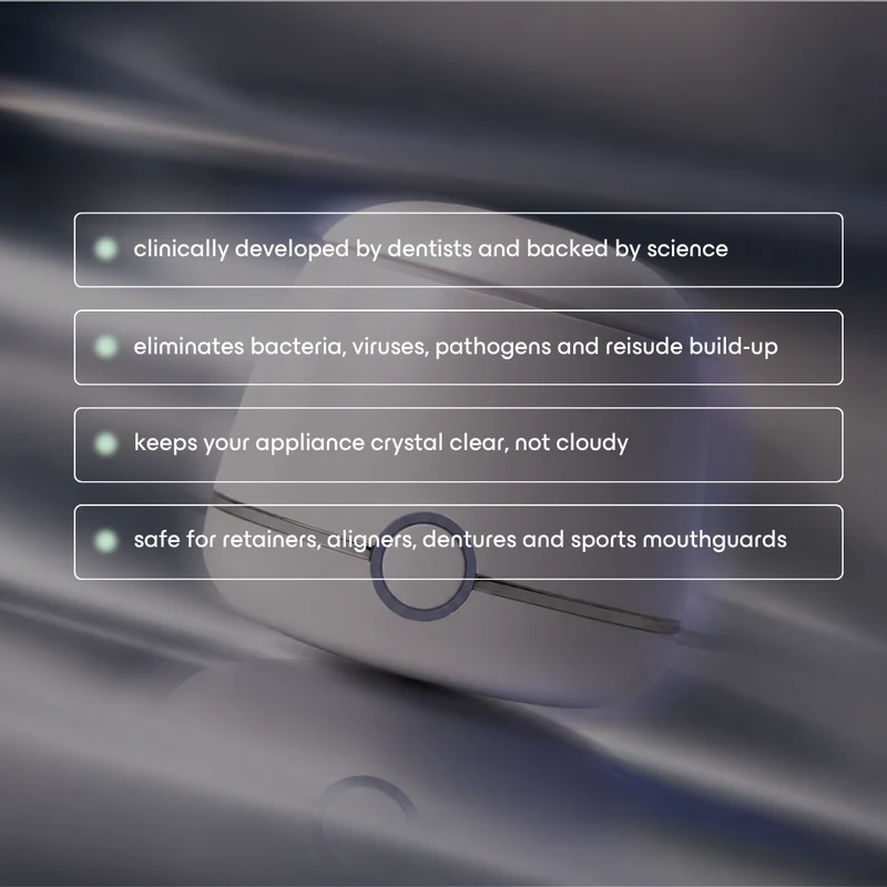 Smilie Ultrasonic Dental Cleaner For Retainers, Aligners and Mouthguards