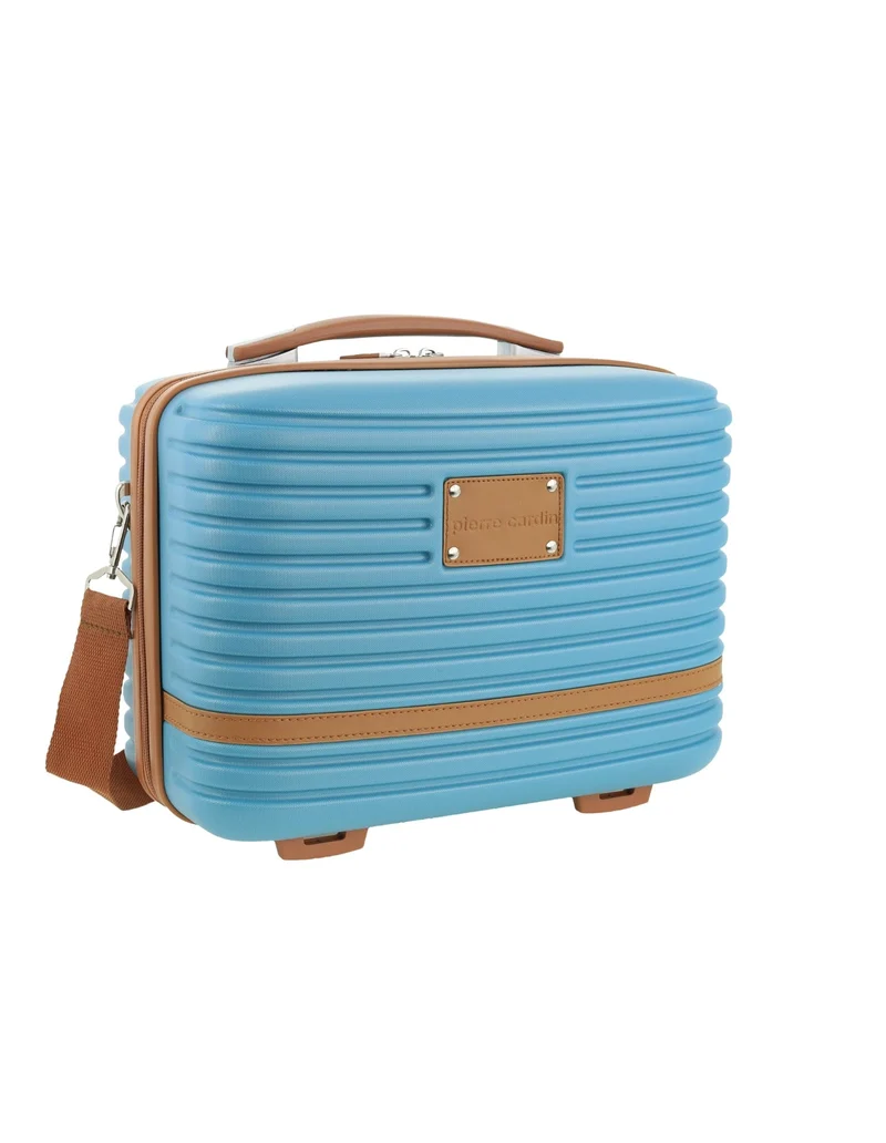 Pierre Cardin Cabin Hard-Shell Suitcase & Mini Beauty Travel Case Set Blue