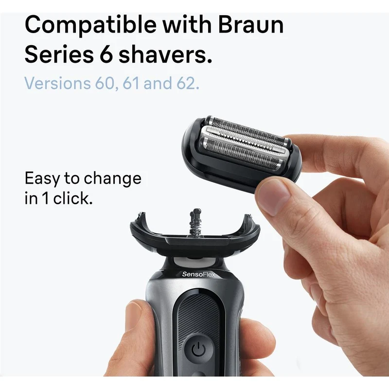 Braun Series 6 64B Shaver Head with Sensitive Skinguard (Black)