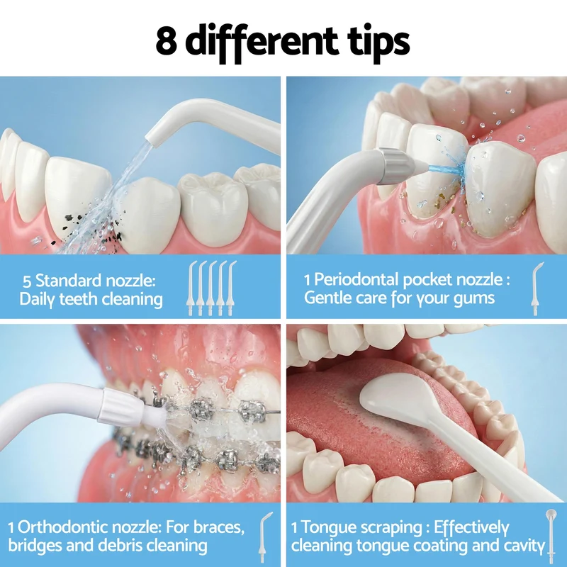 Devanti Cordless Water Flosser Dental Oral Irrigator (White)