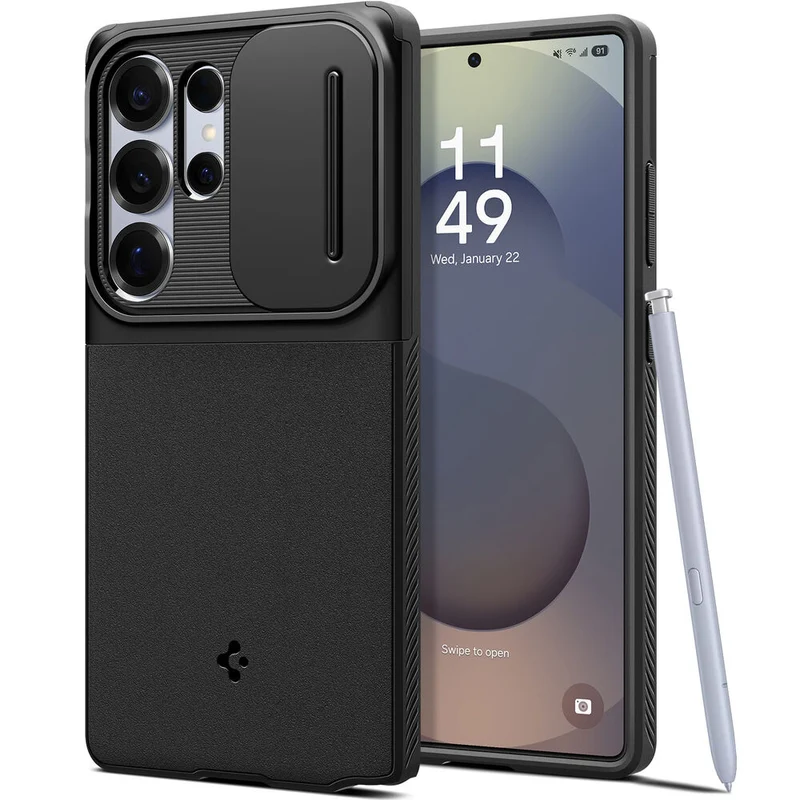 Spigen Samsung Galaxy S25 Ultra Optik Armor Case (Black)