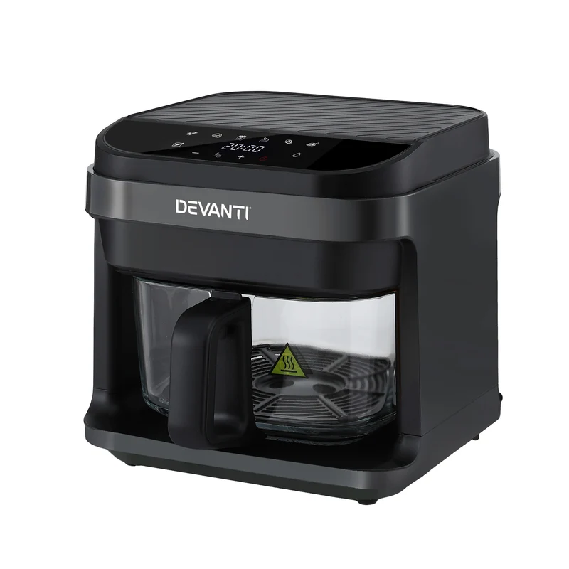 Devanti Air Fryer 5.5L Touch Control Electric Cooker 1200W Black