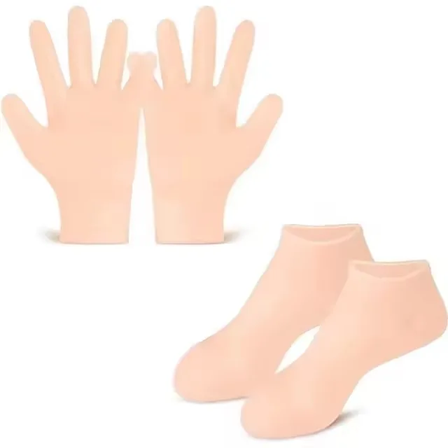 Lot de 2 Chaussettes Hydratantes en Gel pour Pieds & Mains Secs