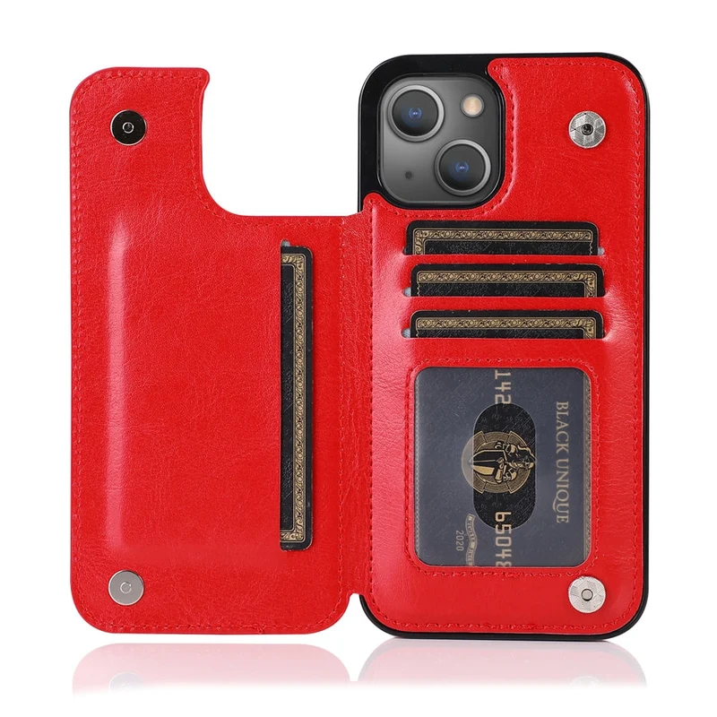 Custodia per Telefono in Pelle di Lusso con Scomparti per Carte e Chiusura Magnetica