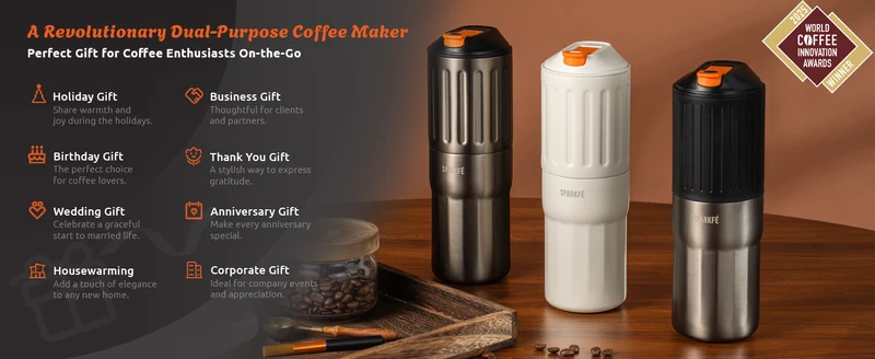 Sparkfe Portable Electric All-In-One Coffee Machine- White