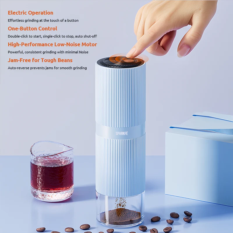 SPARKFE Portable Electric Coffee Grinder CGR Series Pastel Collection (Azure)