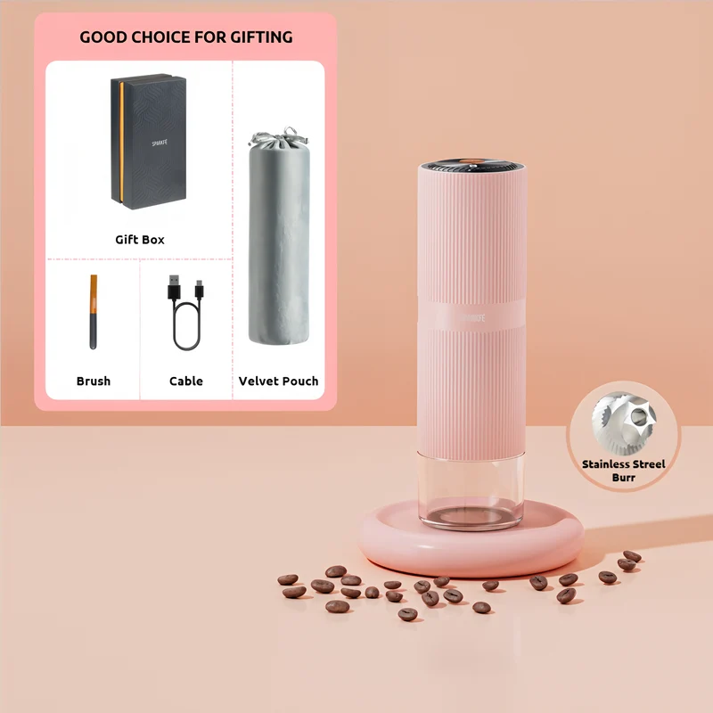 SPARKFE Portable Electric Coffee Grinder CGR Series Pastel Collection (Blushy)