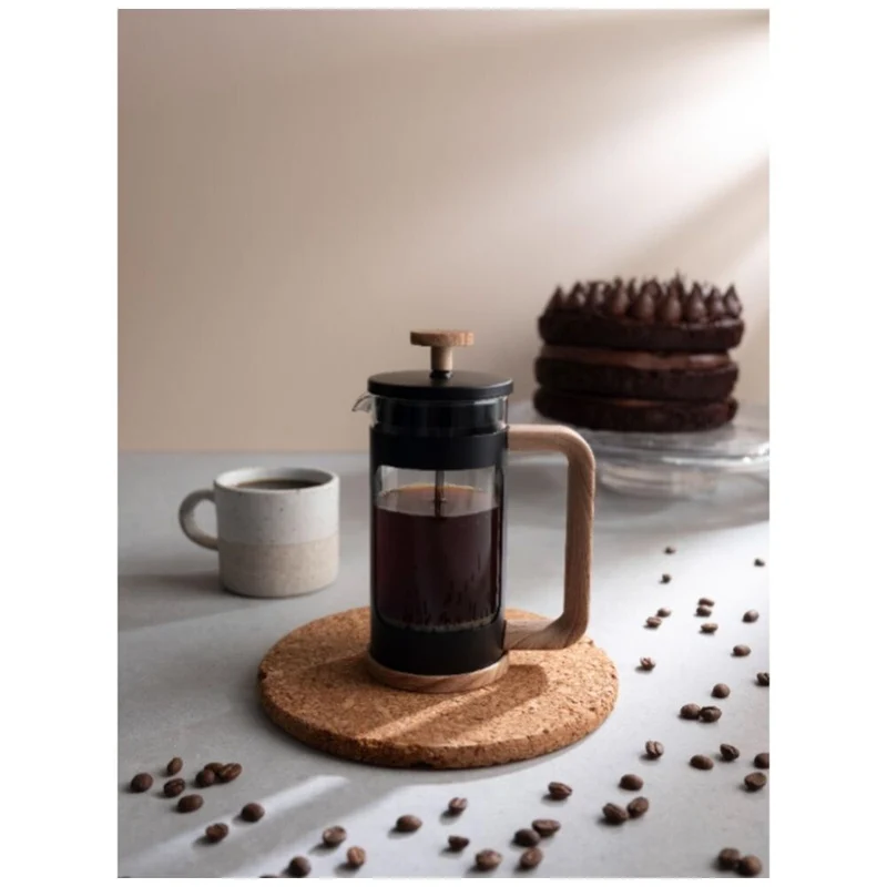 Euroline Plunger French Press Coffee Maker Durable Glass 350ml (Black)
