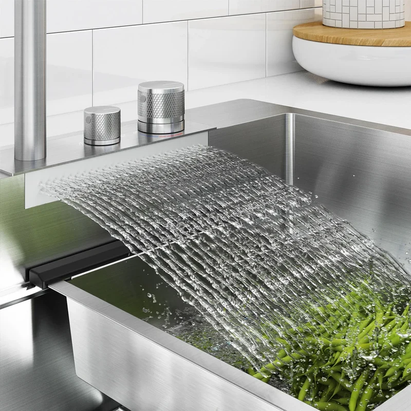 ARTIKA - Ensemble d'Évier à Cuve Simple en Acier Inoxydable avec Robinet et Accessoires NeoFlow