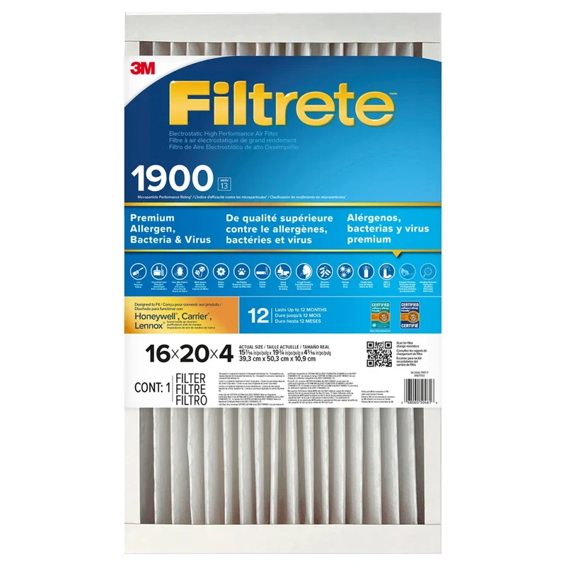 3M FILTRETE - Filtre à Air Électrostatique de Grand Rendement MPR 1900