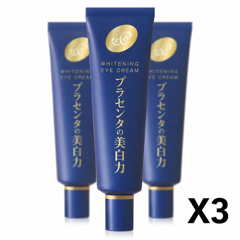 Meishoku Placenta Whitening Eye Cream 33g Set of 3 for Brighter Night Use