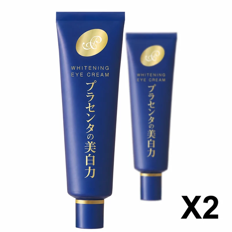 Meishoku Placenta Whitening Eye Cream 33g Duo Set for Bright Eyes