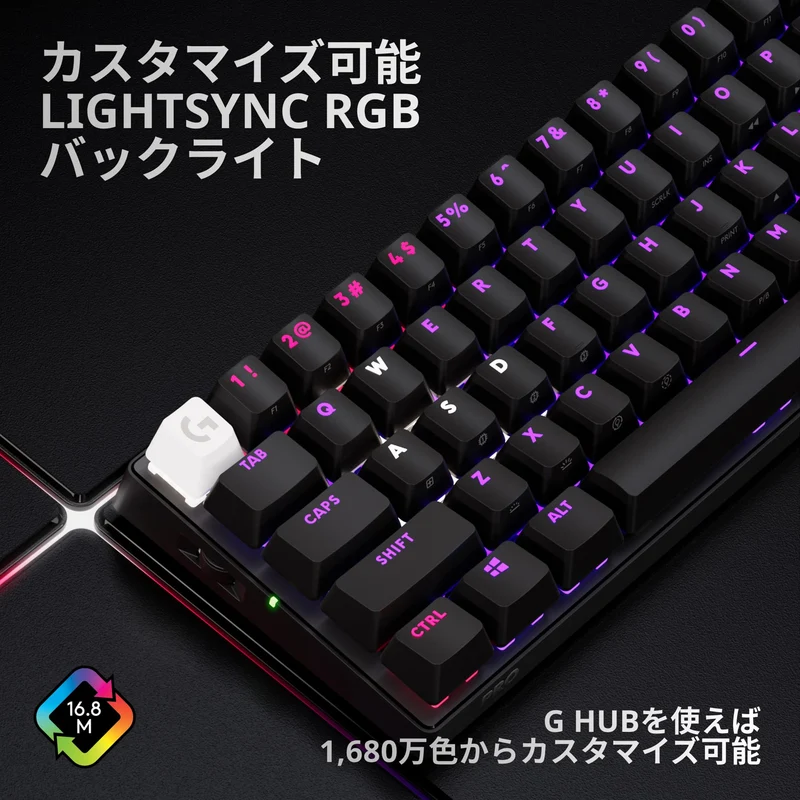 Logicool G PRO X 60 LIGHTSPEED Wireless Mini Gaming Keyboard Japanese Array Black G-PKB-60-001LNBK