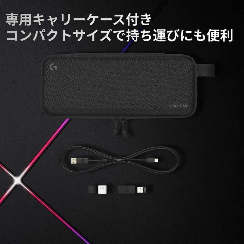 Logicool G PRO X 60 LIGHTSPEED Wireless Mini Gaming Keyboard Japanese Array Black G-PKB-60-001LNBK
