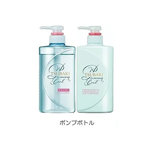TSUBAKI Premium Cool Pump Pair Shampoo Treatment Set 490ml