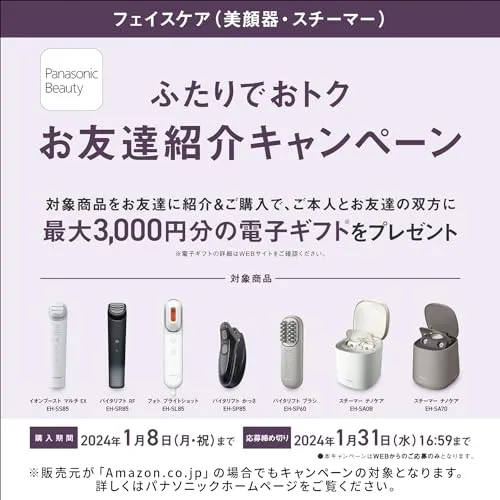 Panasonic Ion Facial Machine Ion Boost Multi EX Power White EH-SS85-W