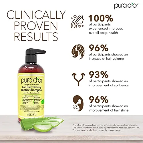 PURA D'OR Original Gold label 454ml Hair thinning shampoo