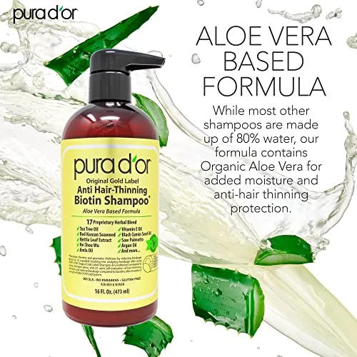 PURA D'OR Original Gold label 454ml Hair thinning shampoo