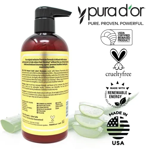 PURA D'OR Original Gold label 454ml Hair thinning shampoo
