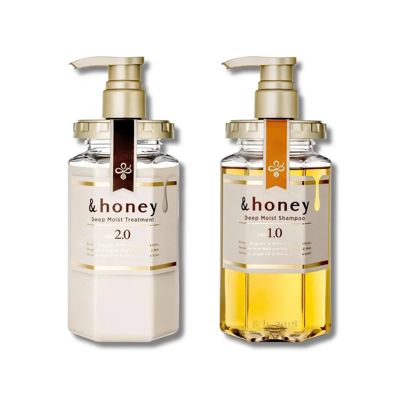 &HONEY Deep Moist 1.0 Shampoo 440ml + 2.0 Hair Treatment 445g Set