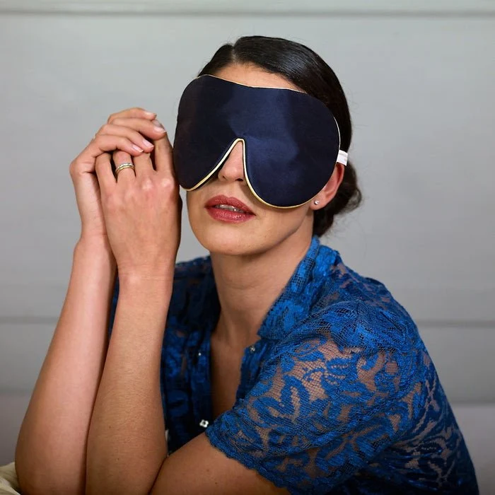 Pure Mulberry Silk Unscented Eye Mask Navy
