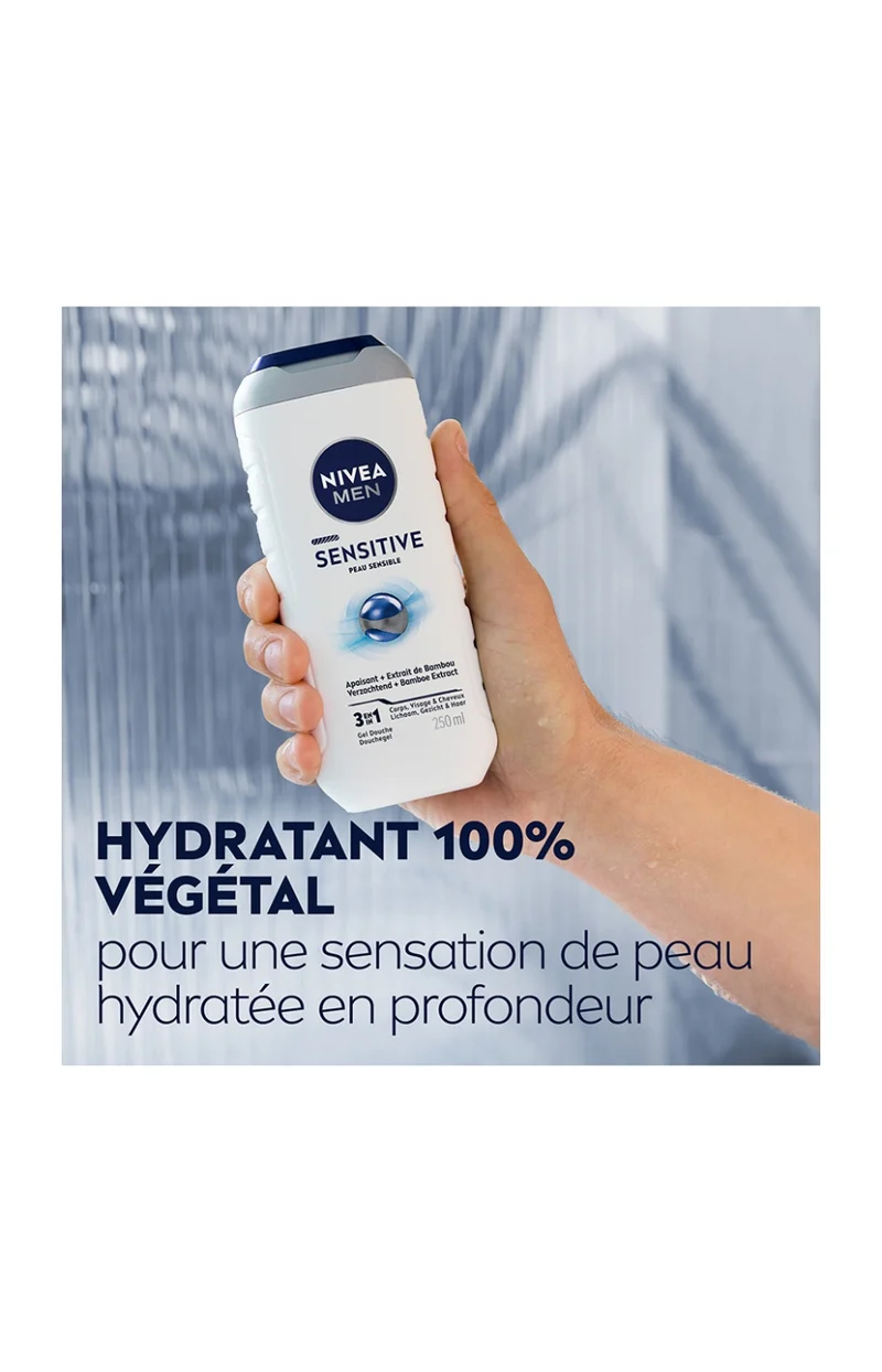 Gel douche aux extraits de bambou - Peaux sensibles - Homme - 250 ml