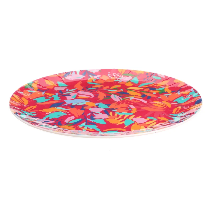 Assiette fleurie en plastique 20cm