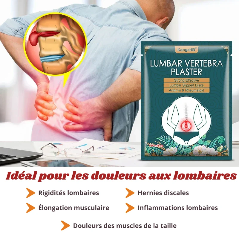 24x Patchs Auto-Chauffants 12H Lombaires - Soulage les douleurs