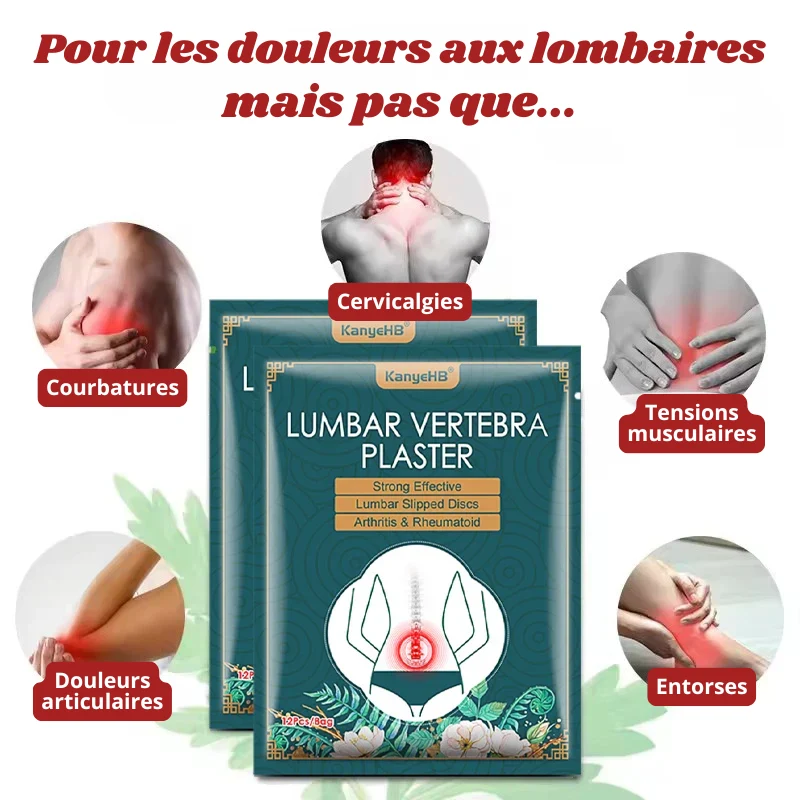 24x Patchs Auto-Chauffants 12H Lombaires - Soulage les douleurs