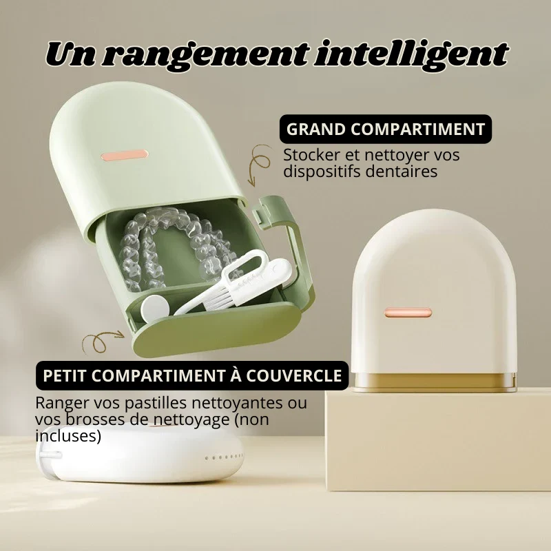 Étui de Voyage pour Gouttières et Dentier à Double Compartiment